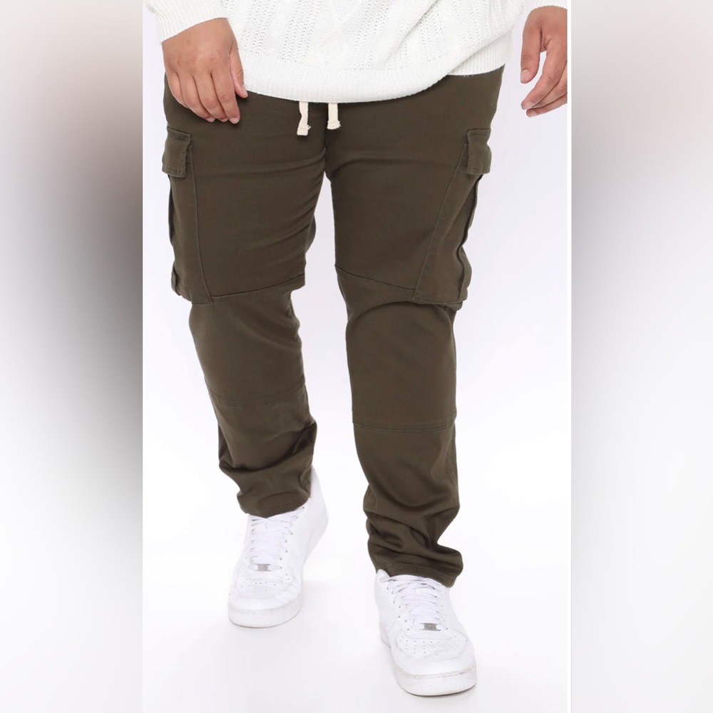NWT Nova Men Kyle Cargo Olive Green Pants Size 32